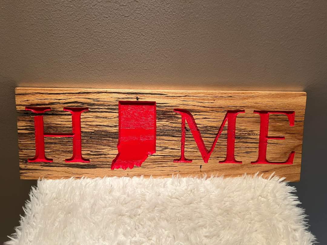 Indiana Barn Wood Home Sign